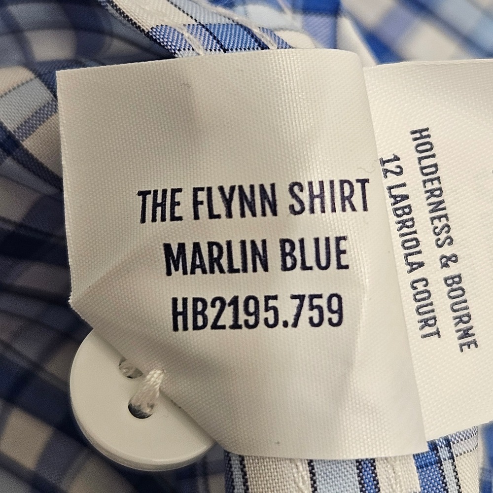 Holderness & Bourne The Flynn Shirt Marlin Blue Plaid Tailored Fit XL HB2195.759 - Picture 5 of 13
